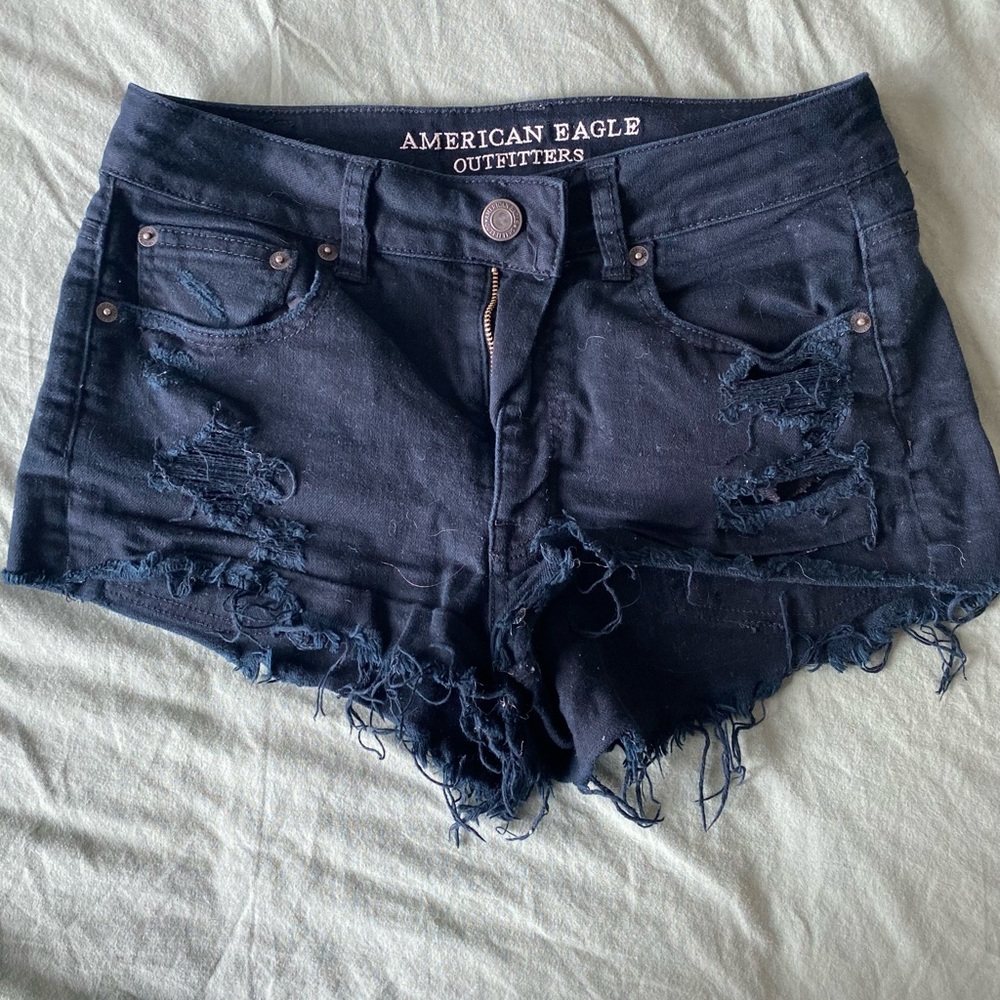 Black American Eagle Jean Shorts
